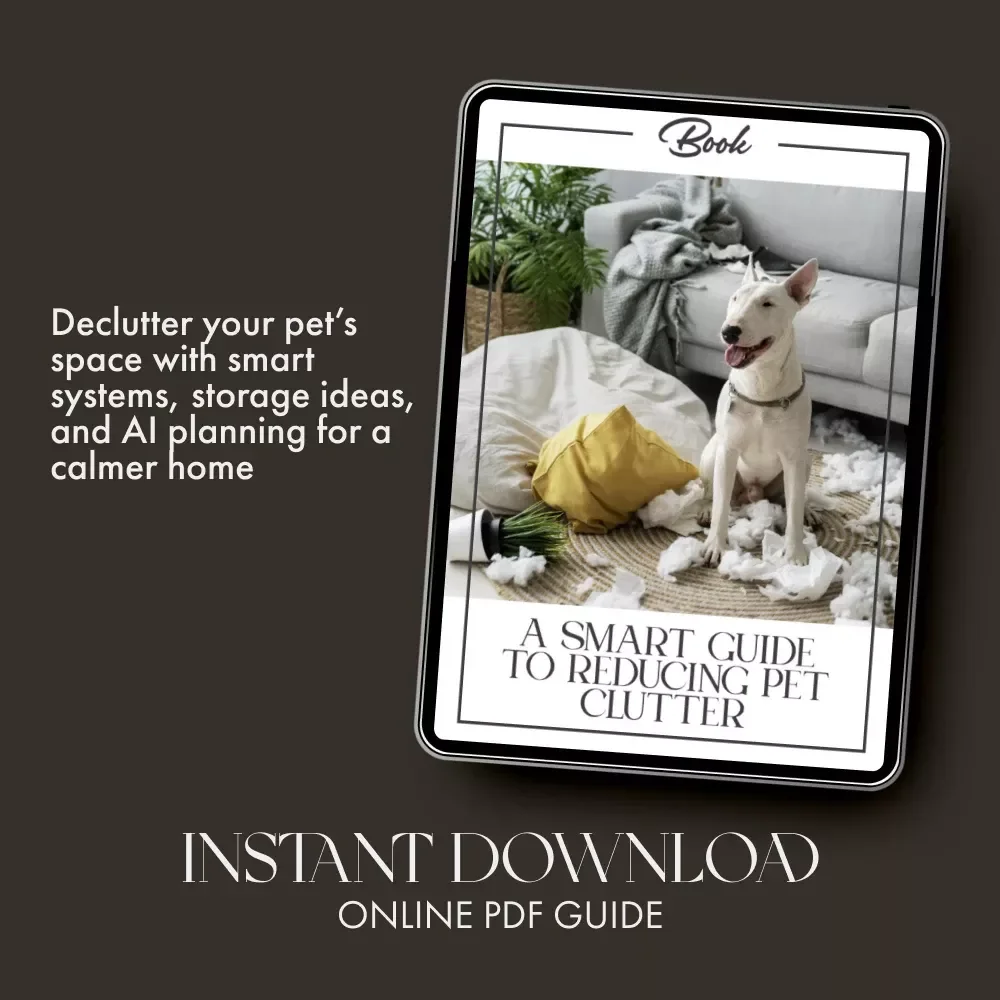 A Smart Guide to Reducing Pet Clutter | Digital eBook on How to Reduce Clutter from Pet Items | Minimalist Pet Parent Organization Guide