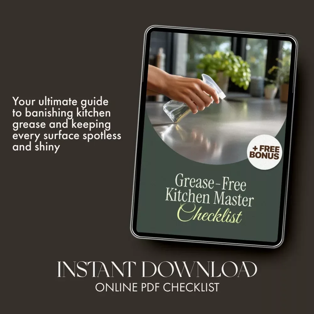 Grease-Free Kitchen Master Checklist | Printable Cleaning Guide for Spotless Surfaces | Digital Download for How to Get Rid of Sticky Kitchen Grease | Home Cleaning Routine Organizer
