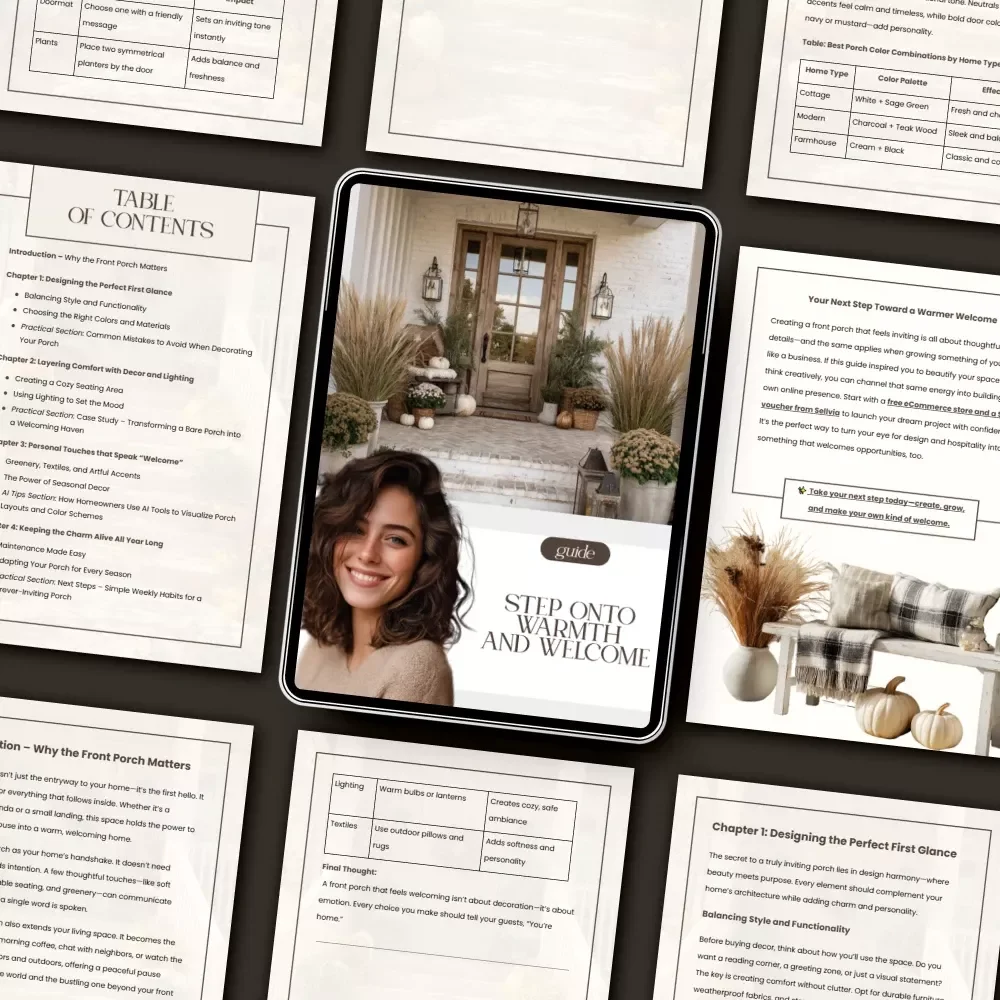 Step onto Warmth and Welcome | Front Porch Makeover Guide | How to Make a Front Porch Welcoming | Digital Download eBook for Home Decor Enthusiasts