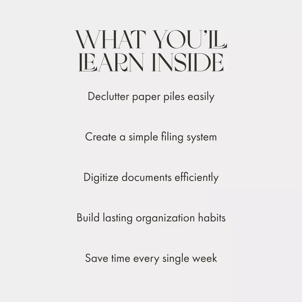 Paper Calm at Home | Digital Decluttering Guide, Printable Filing System, Home Office Organization, eBook for Paper Management, Minimalist Digital Download