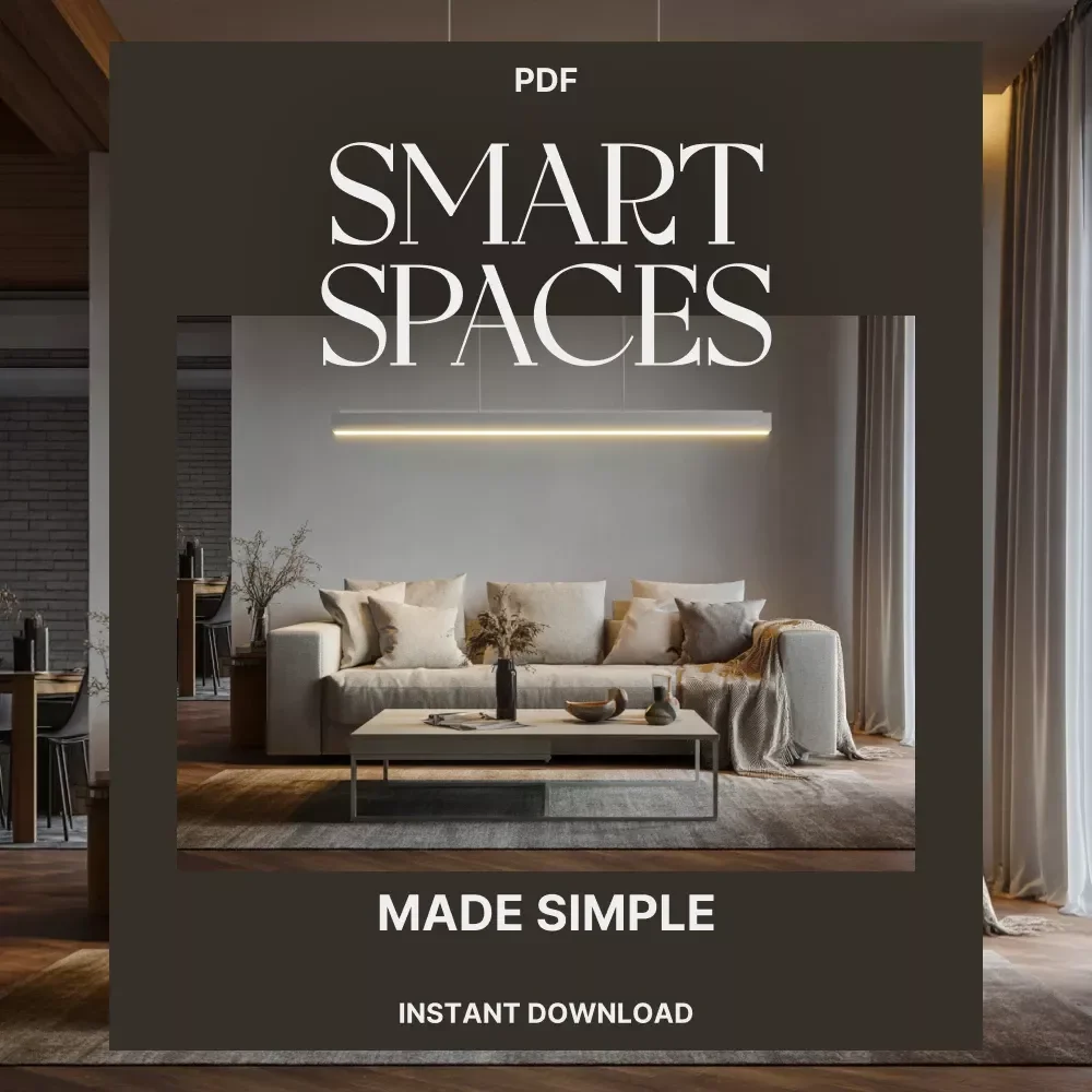 Smart Spaces Made Simple | AI Room Design Guide, Digital Download, Home Decor Planning eBook, Interior Design Checklist for Beginners, AI Interior Design Tutorial