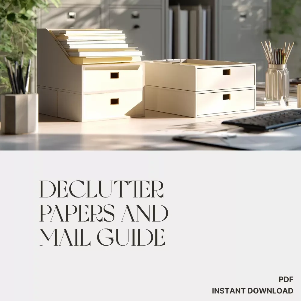 Declutter Papers and Mail: A Practical Guide | How to Declutter Papers and Mail | Digital Download Guide for Paper Organization & Home Office Simplification