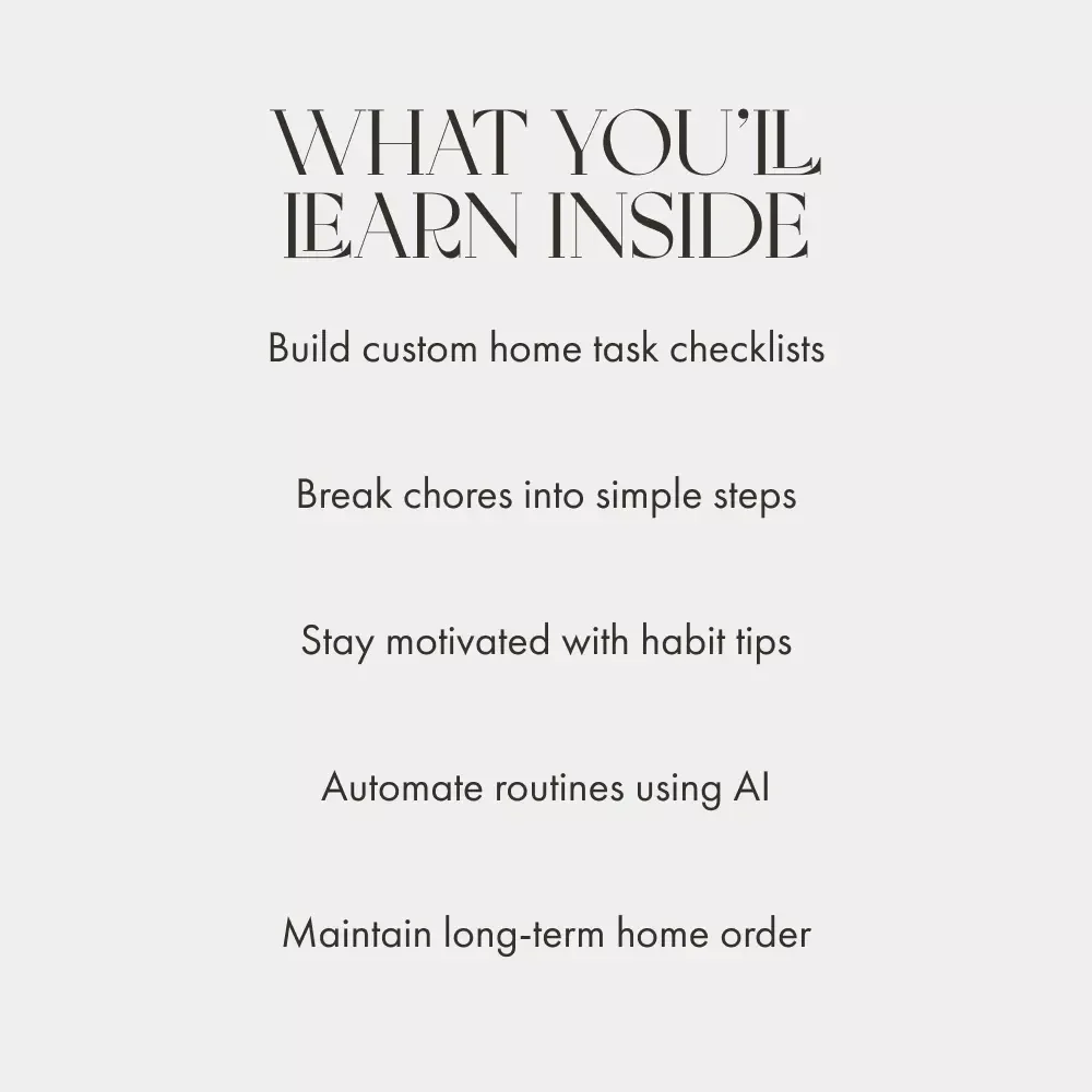 The Power of a Home Checklist | Digital Productivity Guide for Home Organization, Cleaning, and Routine Planning | Printable & Downloadable eBook for Busy Homeowners