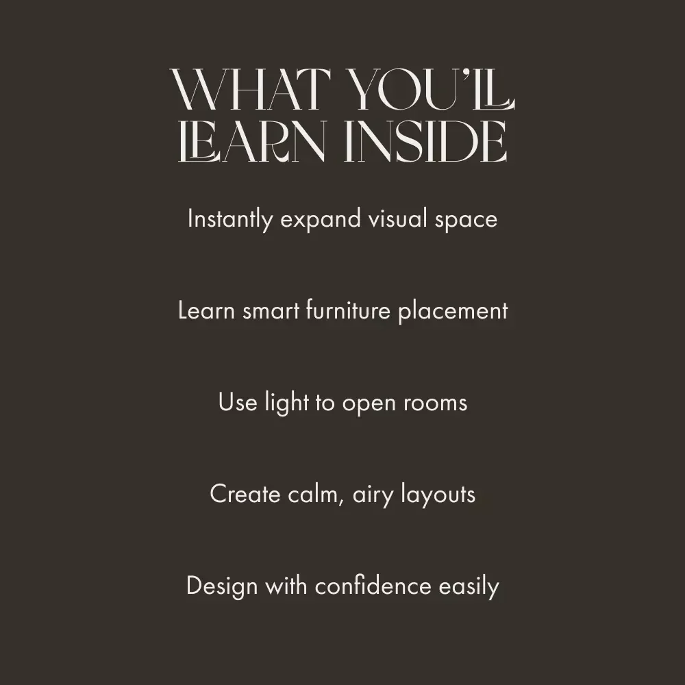 Space Unlocked: How to Make Any Room Feel Roomy | Digital Guide on How to Make a Small Room Look Bigger with Layout, Light & Design Tips