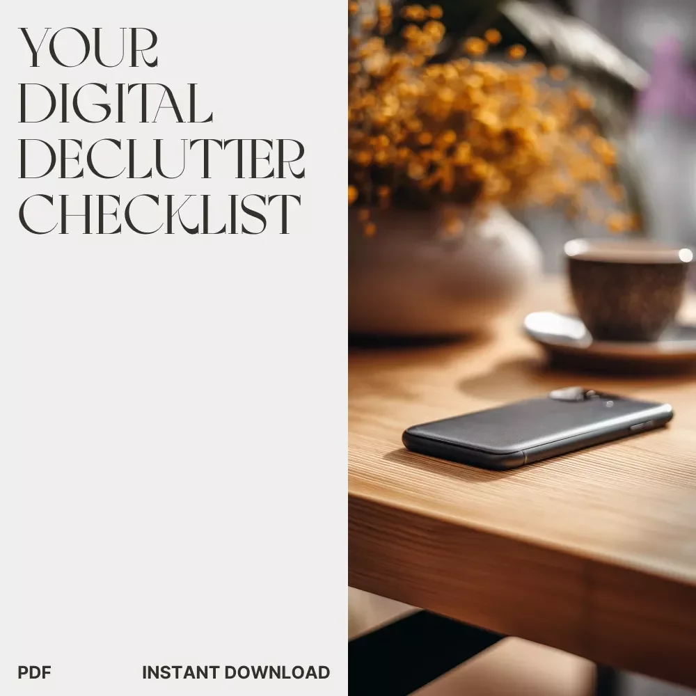 Your Digital Declutter Checklist | Printable & Downloadable Guide for How to Organize Digital Photos and Files | Minimalist Digital Life Organizer
