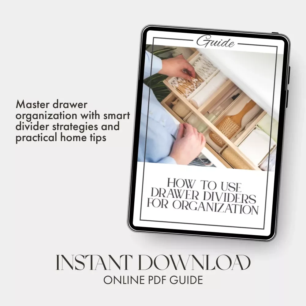 How to Use Drawer Dividers for Organization | Printable Digital Guide for Home & Office Organization | Step-by-Step eBook on Drawer Divider Tips & Layout Ideas