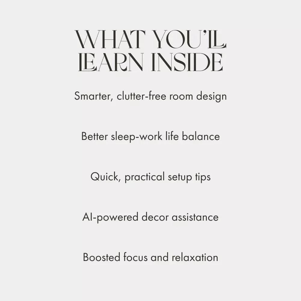 Make Your Bedroom Work Double Duty | Guide to How to Make a Bedroom Function as Office and Sleeping Area | Digital Download Home Design eBook for Small Spaces