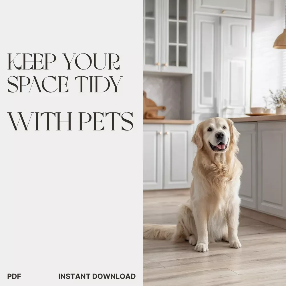 How to Keep Your Space Tidy with Pets | Printable Home Cleaning Checklist | Pet-Friendly Kitchen Organizer | Digital Download | Best Way to Keep Kitchen Tidy with Pets