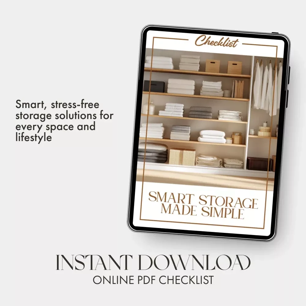 Smart Storage Made Simple | Printable Checklist for Home Organization | How to Choose Storage for Large Items | Garage & Closet Organization Guide