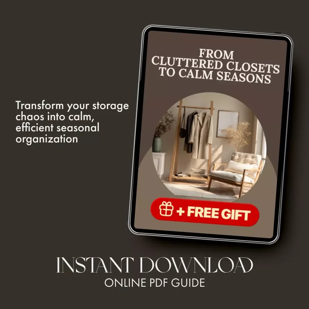 From Cluttered Closets to Calm Seasons | Digital Guide for How to Store Seasonal Items Neatly, Declutter, and Organize Year-Round