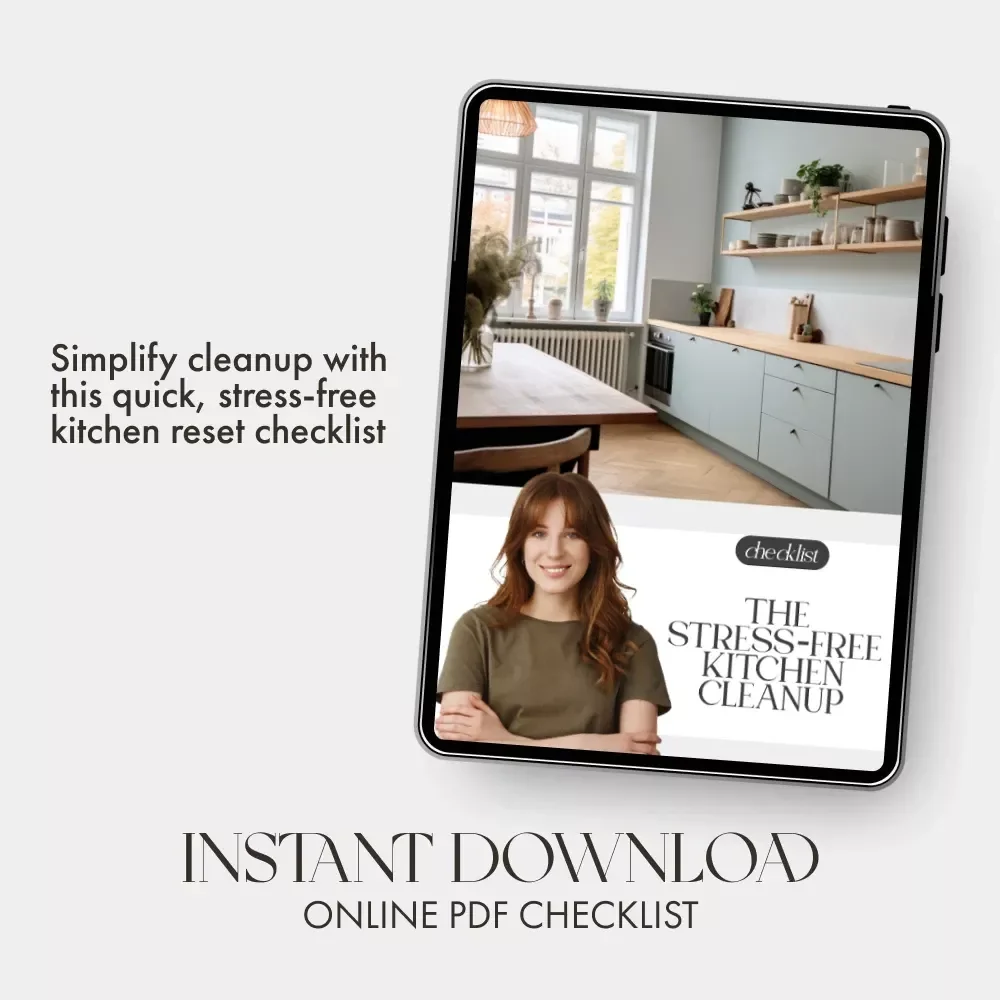 The Stress-Free Kitchen Cleanup Checklist | Digital Download | Easy Step-by-Step Guide for What to Do When Kitchen Is Messy