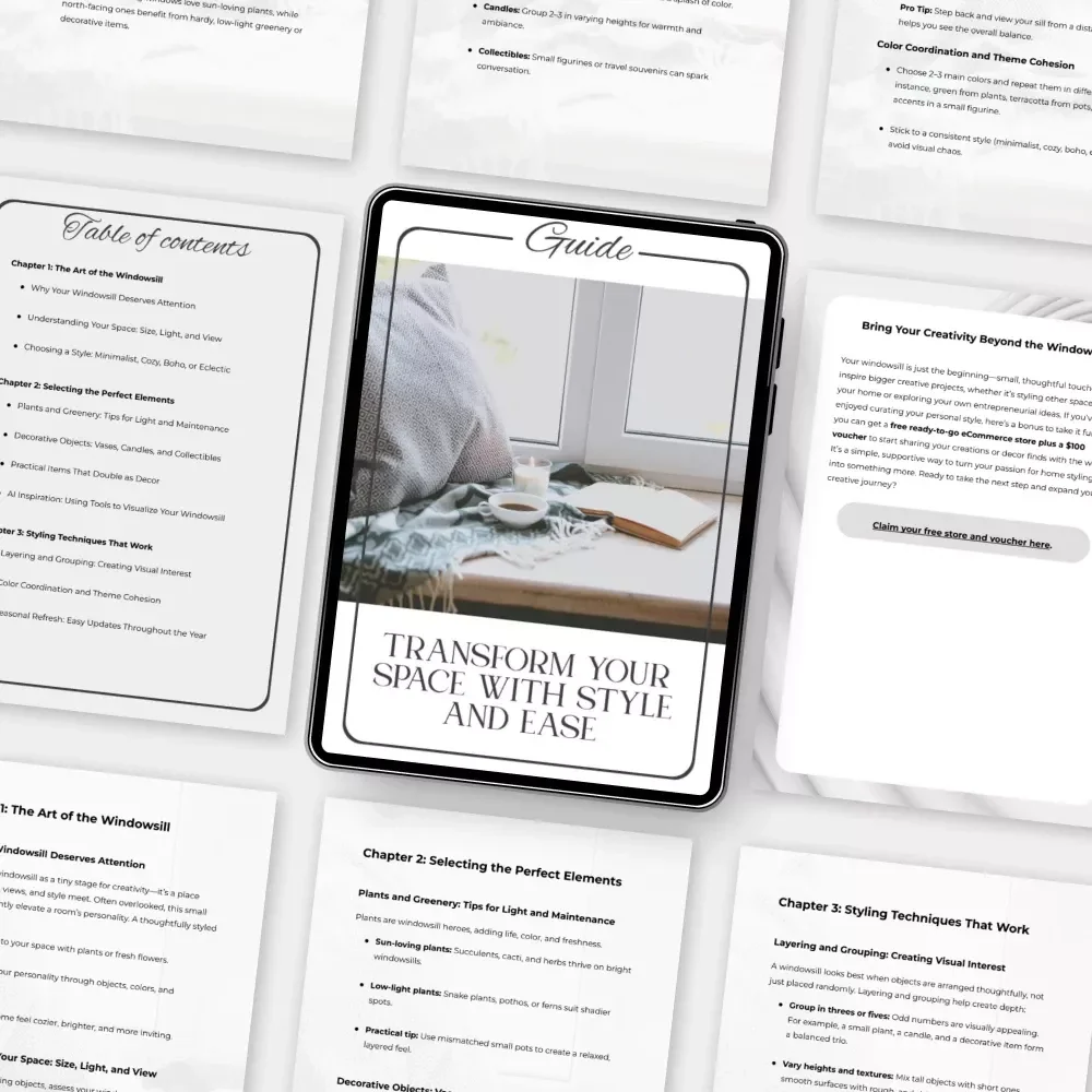 Transform Your Space with Style and Ease | Digital Home Styling Guide | How to Style a Windowsill for Every Aesthetic