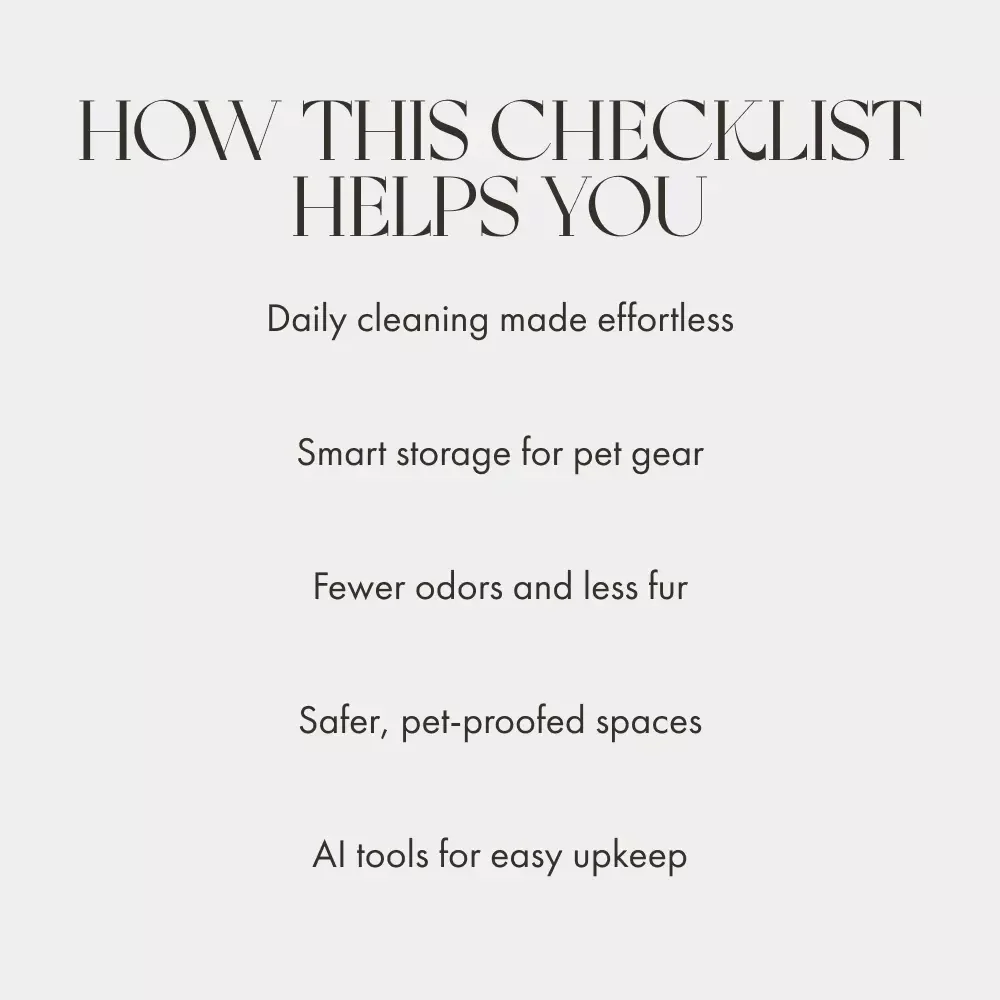 How to Keep Your Space Tidy with Pets | Printable Home Cleaning Checklist | Pet-Friendly Kitchen Organizer | Digital Download | Best Way to Keep Kitchen Tidy with Pets