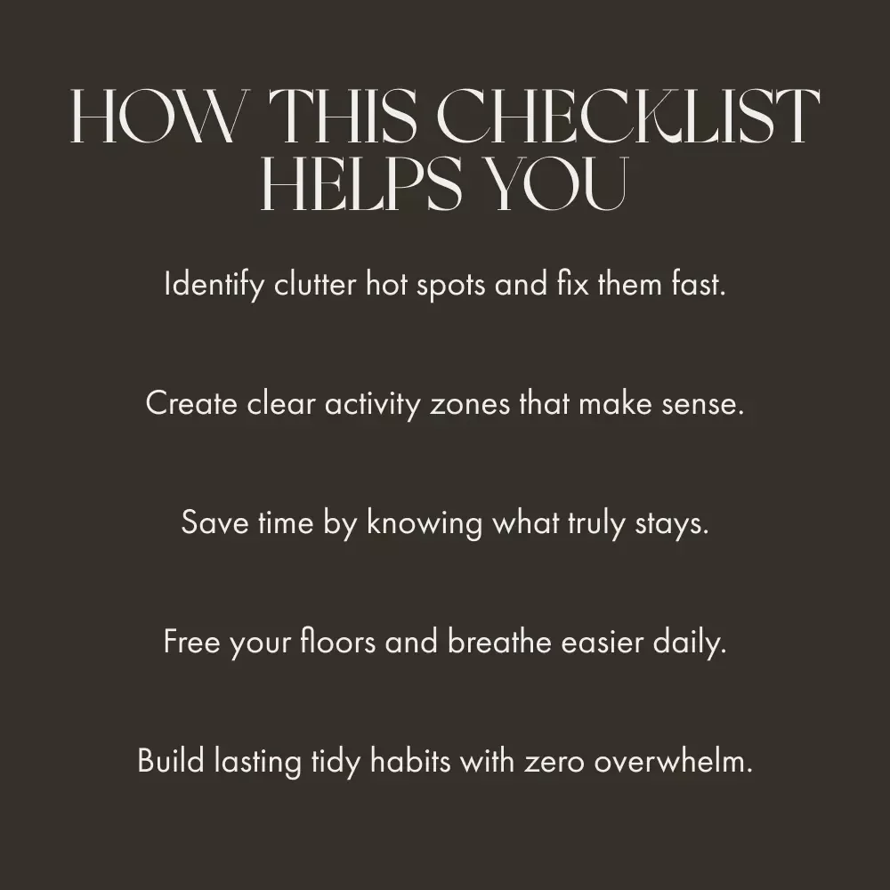 Your Fun & Practical Checklist for Messy Home Layouts | Digital Download | what to do when home layout causes mess | Home Organization Guide for Real-Life Spaces