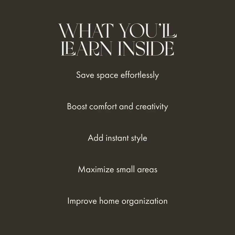 Creative Ways to Maximize Hidden Spaces at Home – eBook for Small Homes, Apartment Styling & Corner Design Ideas | Smart Tips on What to Do with Corner Spaces | Home Decor Digital Download