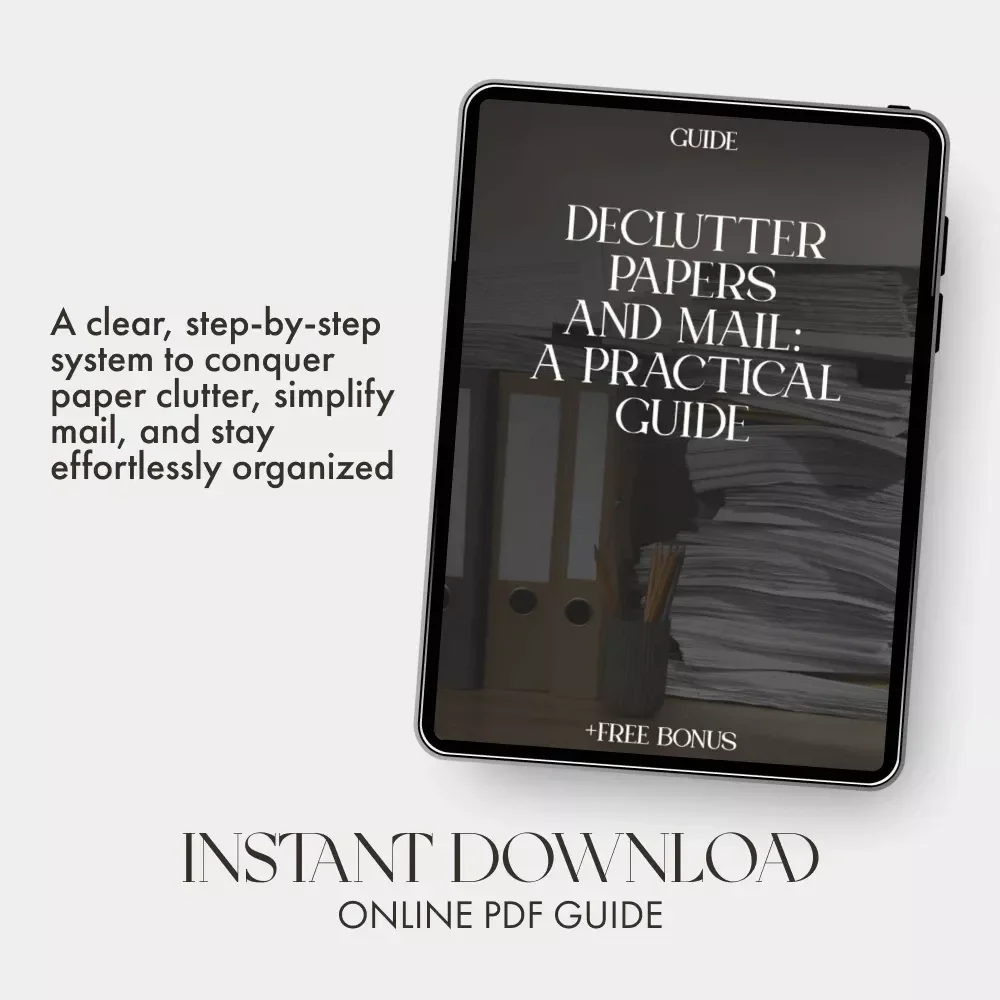 Declutter Papers and Mail: A Practical Guide | How to Declutter Papers and Mail | Digital Download Guide for Paper Organization & Home Office Simplification