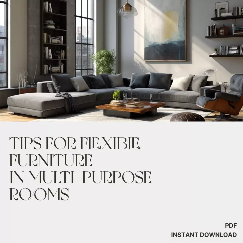 Tips for Flexible Furniture in Multi-Purpose Rooms | Printable Home Design Checklist for Small Spaces, Apartment Living & Interior Styling Guide | Digital Download