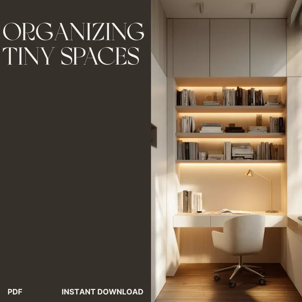 A Checklist for Organizing Tiny Spaces | Printable Home Organization Guide, Minimalist Decluttering Planner, Small Apartment Storage Ideas, Digital Download