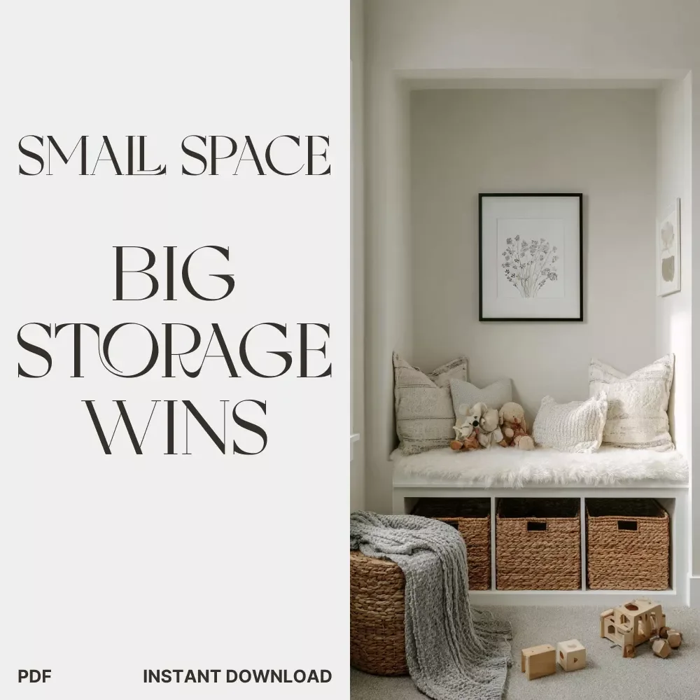 Small Space, Big Storage Wins | Printable Checklist for Apartment Organization | How to Plan Storage in Narrow Spaces | Digital Download Guide