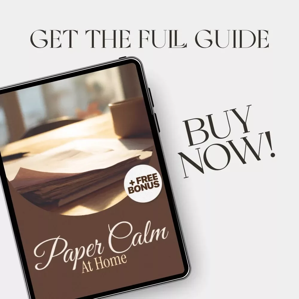 Paper Calm at Home | Digital Decluttering Guide, Printable Filing System, Home Office Organization, eBook for Paper Management, Minimalist Digital Download