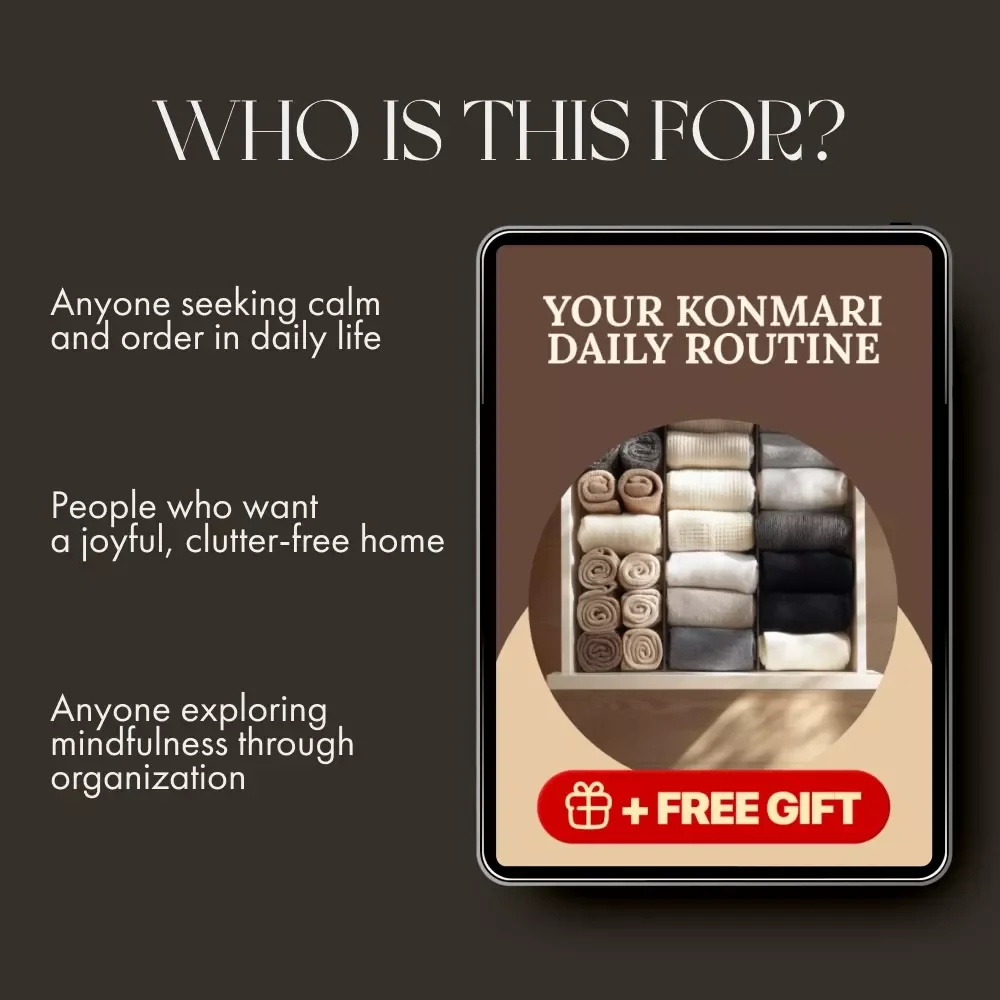 Your KonMari Daily Routine Checklist | Best Way to Follow KonMari Method Daily | Digital Download Minimalist Guide for Mindful Tidying and Joyful Living