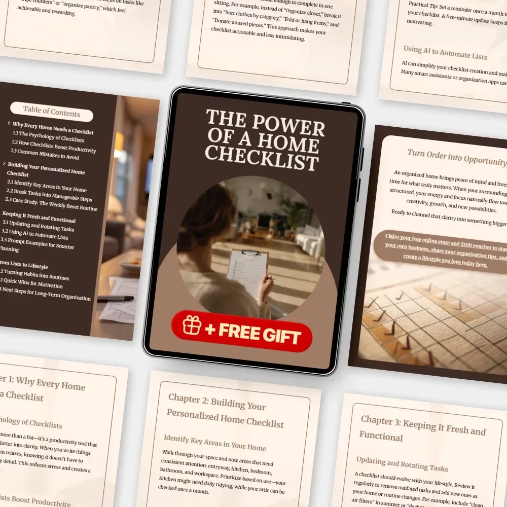 The Power of a Home Checklist | Digital Productivity Guide for Home Organization, Cleaning, and Routine Planning | Printable & Downloadable eBook for Busy Homeowners