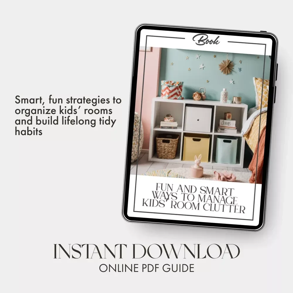 Fun and Smart Ways to Manage Kids’ Room Clutter | Printable eBook Guide | Tips for Managing Clutter in Kids Rooms | Family Organization & Minimalism Resource