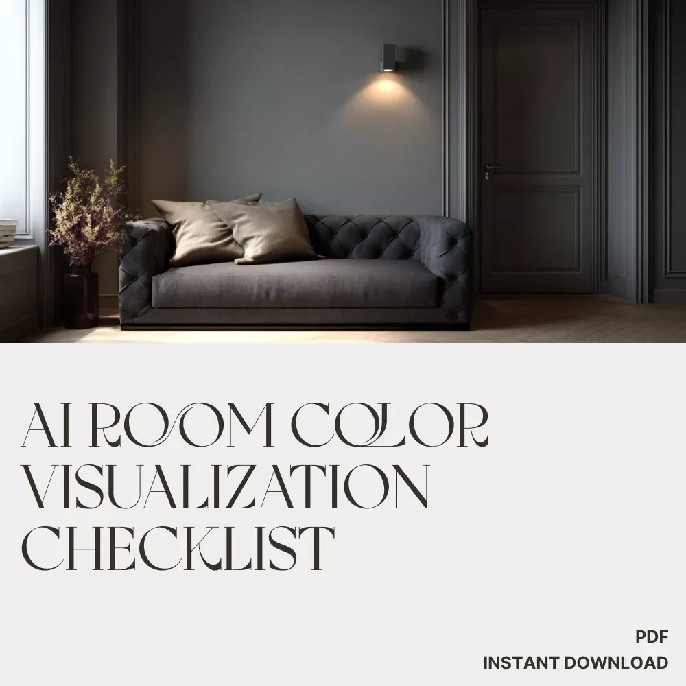 Your AI Room Color Visualization Checklist | Digital Home Design Guide | Paint Color Planner for Interior Design Lovers | Instant Download