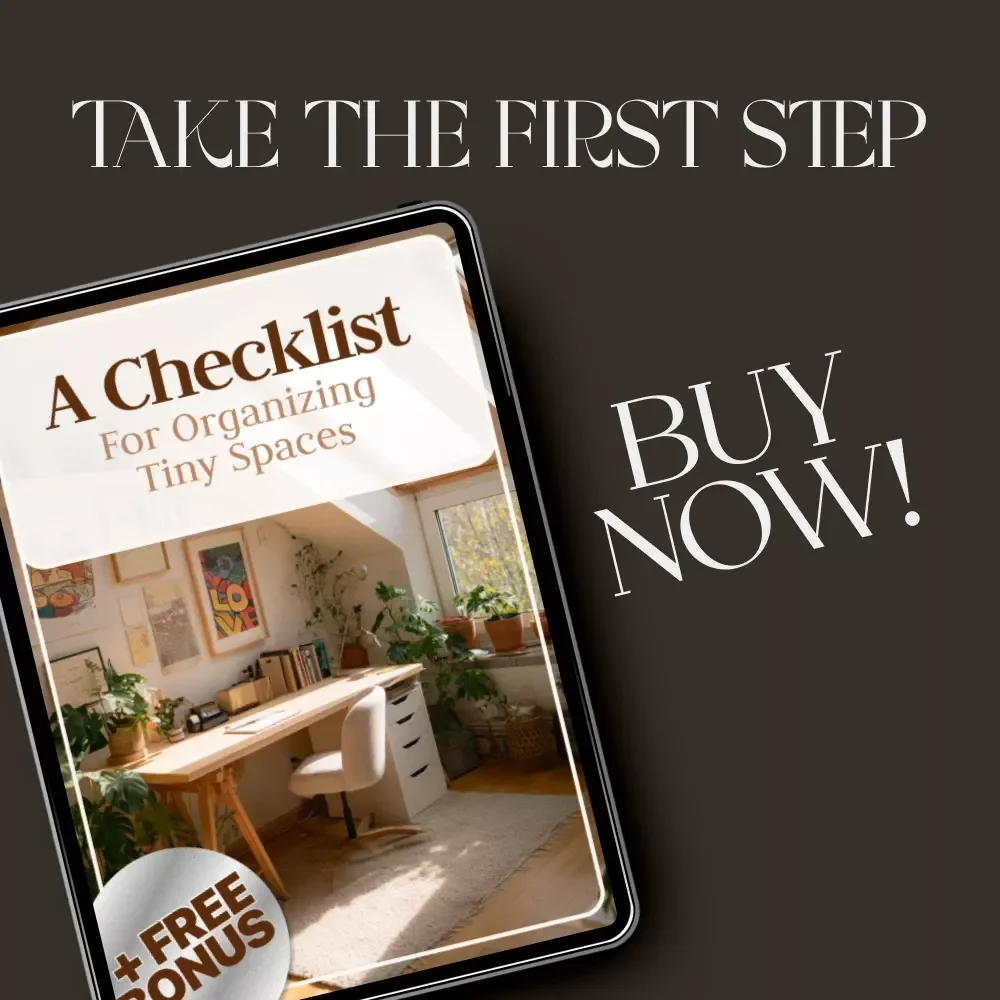 A Checklist for Organizing Tiny Spaces | Printable Home Organization Guide, Minimalist Decluttering Planner, Small Apartment Storage Ideas, Digital Download