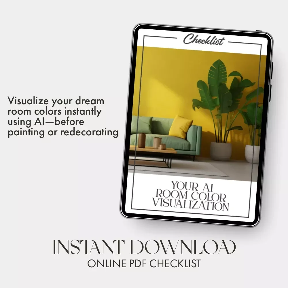 Your AI Room Color Visualization Checklist | Digital Home Design Guide | Paint Color Planner for Interior Design Lovers | Instant Download
