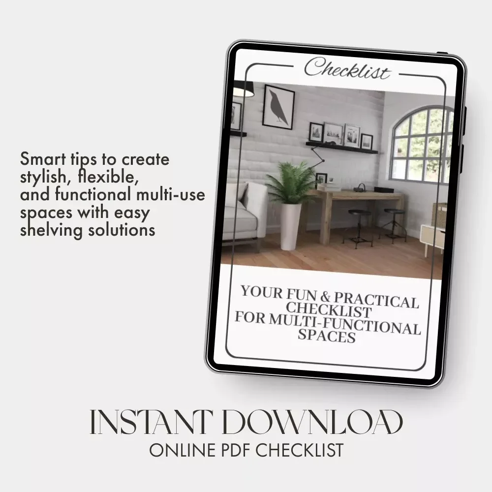 Your Fun & Practical Checklist for Multi-Functional Spaces | Smart Home Organization Guide with Tips for Using Shelves to Separate Multi Functional Areas