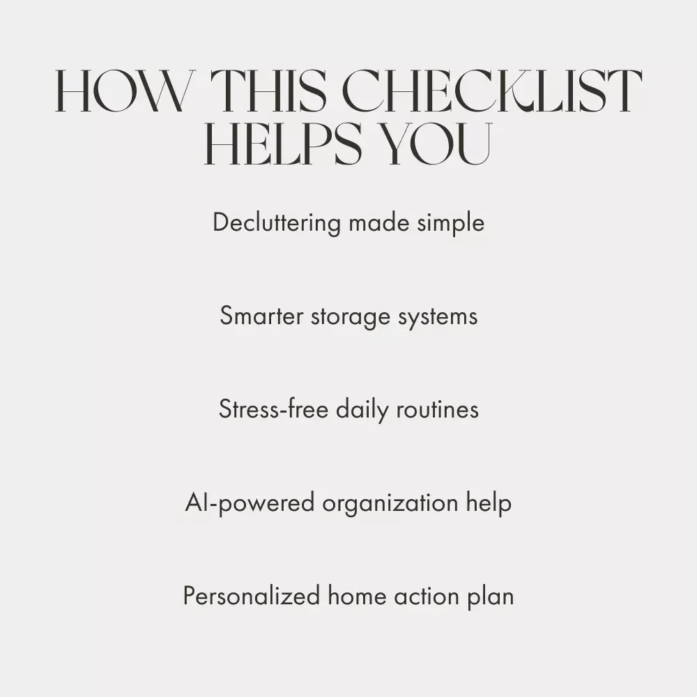 Home Harmony Checklist | Digital Printable for Decluttering & Organization | Best Home Organization Methods | AI-Powered Smart Storage & Cleaning Planner