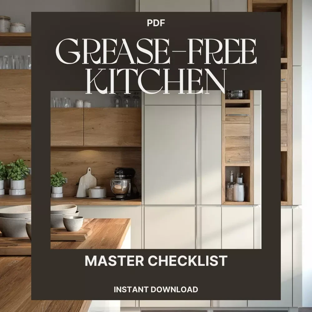 Grease-Free Kitchen Master Checklist | Printable Cleaning Guide for Spotless Surfaces | Digital Download for How to Get Rid of Sticky Kitchen Grease | Home Cleaning Routine Organizer