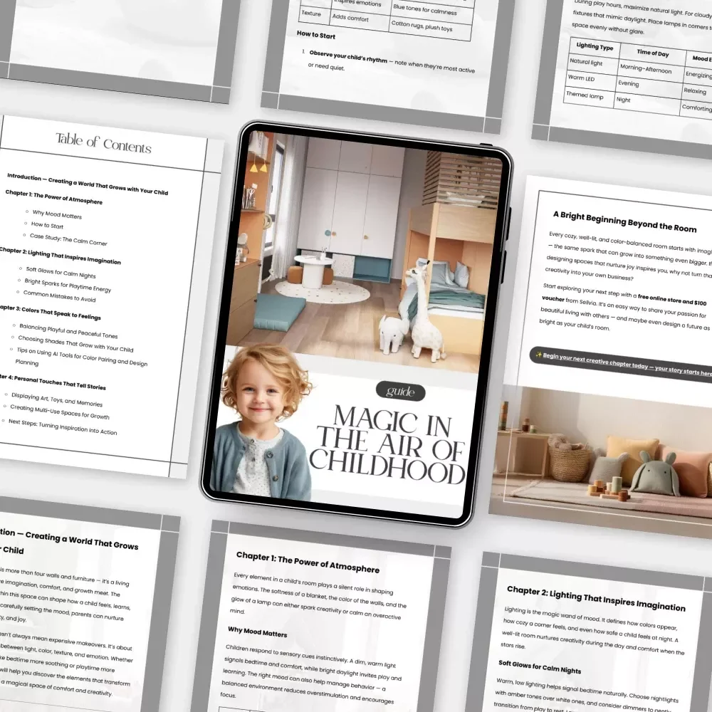 Magic in the Air of Childhood — How to Set Mood in Kids Room | Digital Guide for Parents, Designers & Dreamers | Create Calm, Joyful, and Imaginative Spaces