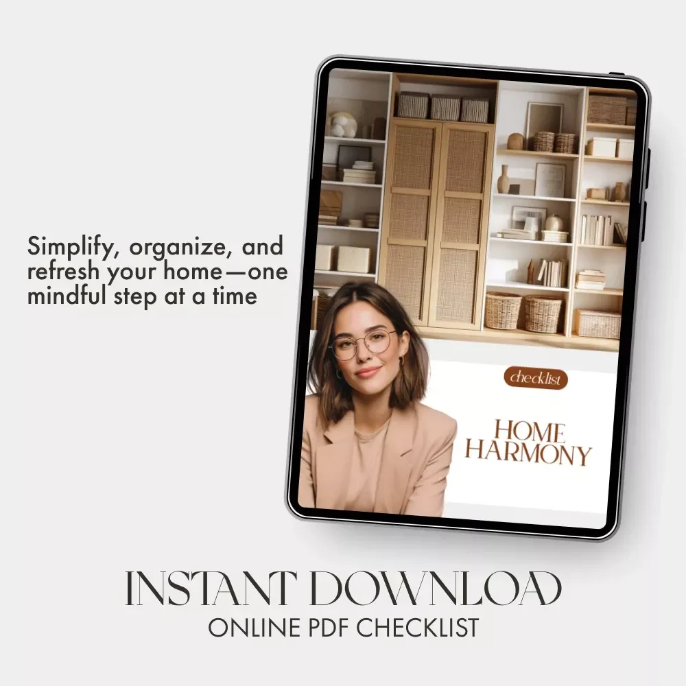 Home Harmony Checklist | Digital Printable for Decluttering & Organization | Best Home Organization Methods | AI-Powered Smart Storage & Cleaning Planner