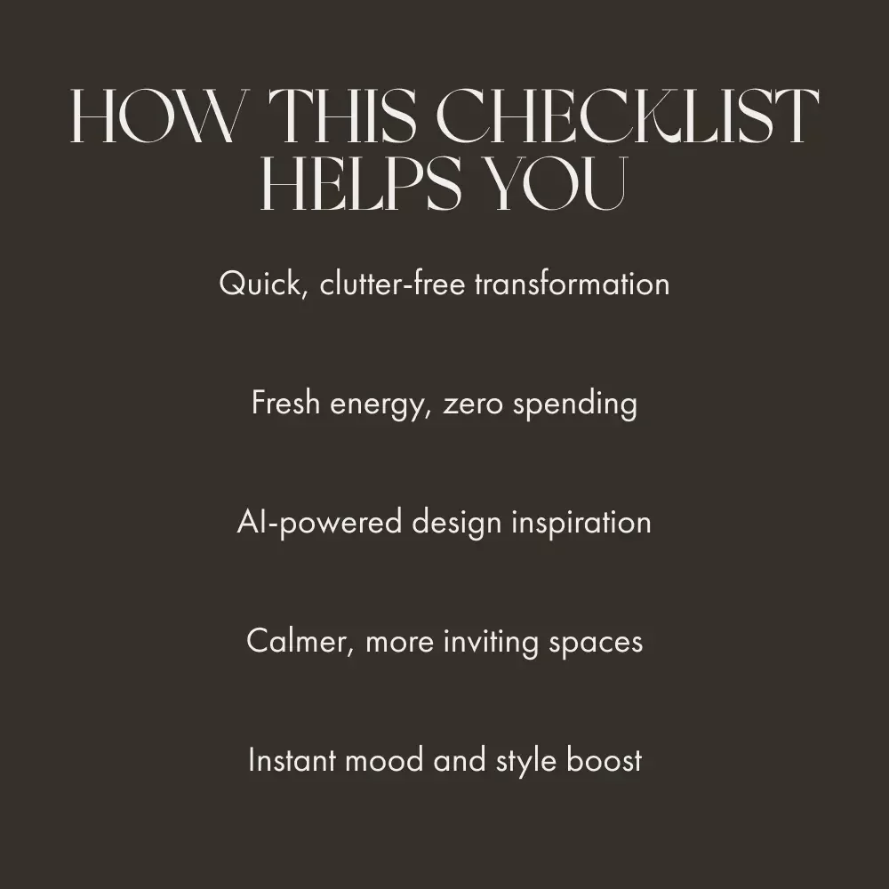 Room Refresh Cheat Sheet | How to Refresh a Room Without Buying Anything | Home Makeover Printable Checklist for Easy Room Update