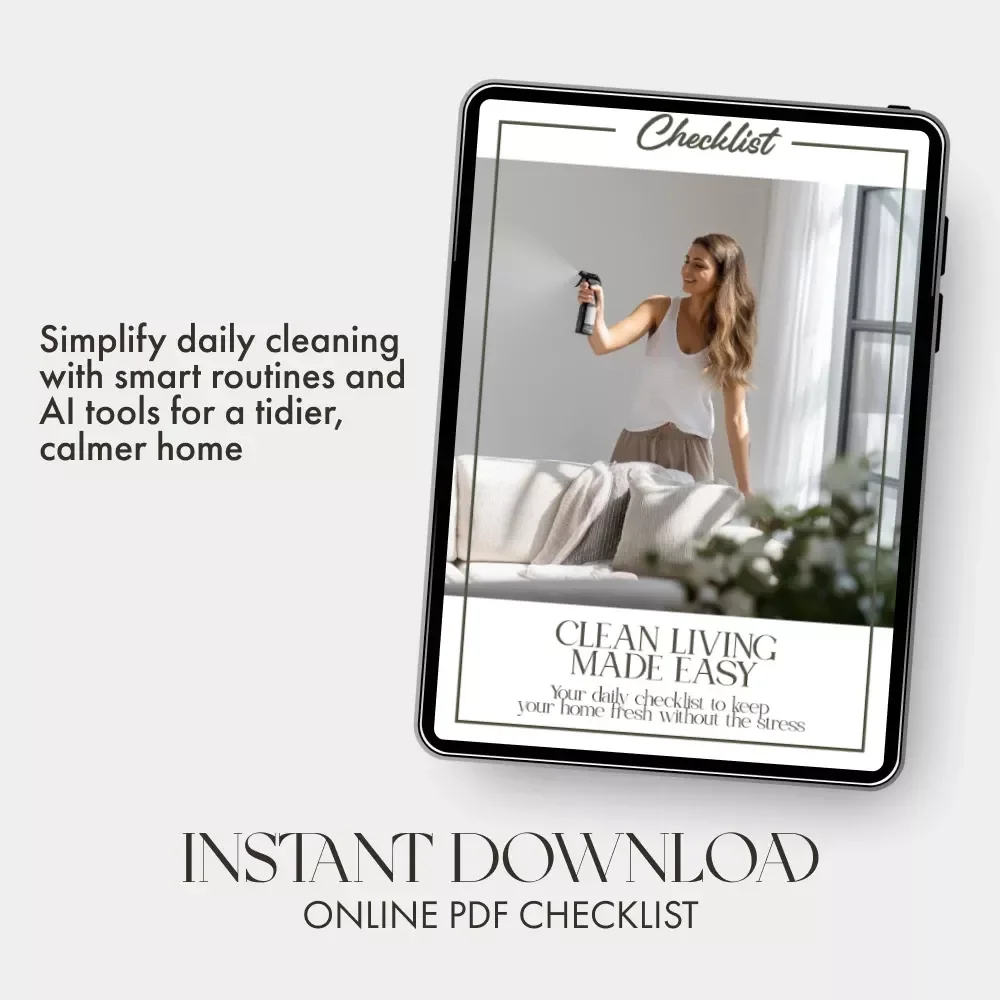 Clean Living Made Easy | Digital Cleaning Guide, Daily Routine Checklist & AI Cleaning Planner for a Tidy, Organized Home