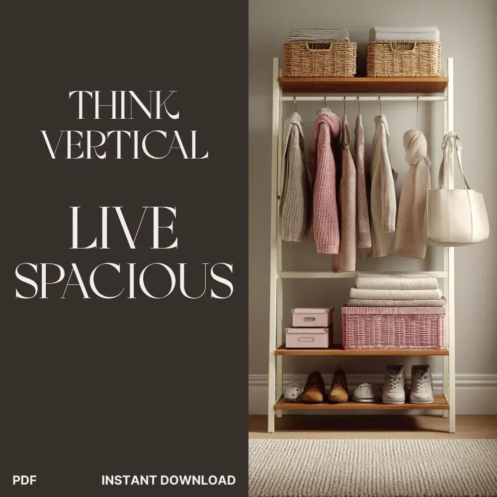 Think Vertical, Live Spacious: Winning the Limited Storage Challenge | eBook for Small Space Organization & Decluttering | what to do when storage is limited | Smart Storage & Minimalist Living Guide