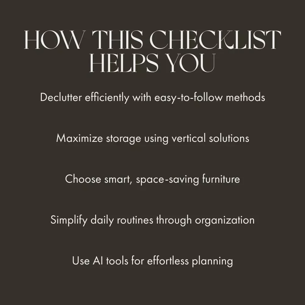 A Checklist for Organizing Tiny Spaces | Printable Home Organization Guide, Minimalist Decluttering Planner, Small Apartment Storage Ideas, Digital Download
