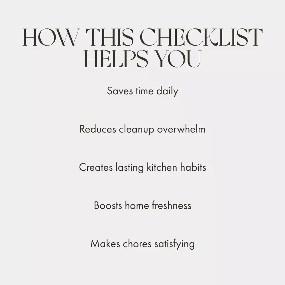 The Stress-Free Kitchen Cleanup Checklist | Digital Download | Easy Step-by-Step Guide for What to Do When Kitchen Is Messy