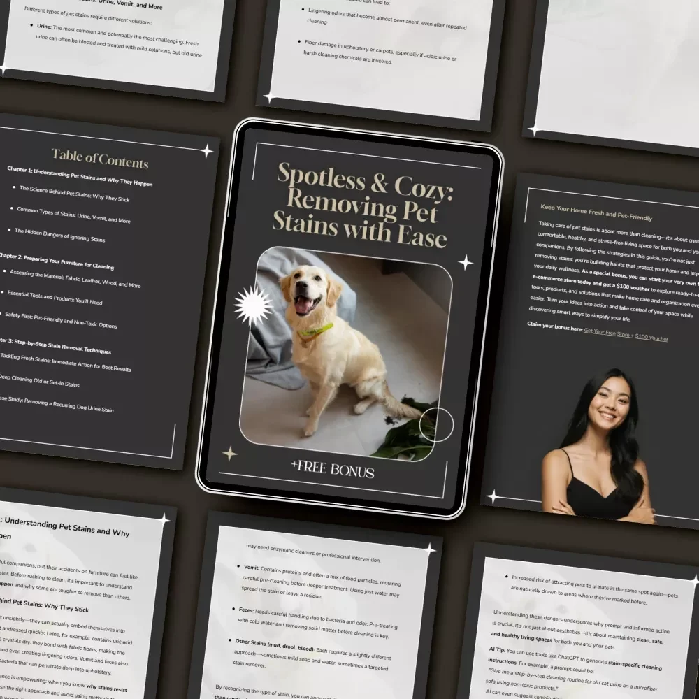 Spotless & Cozy: Removing Pet Stains with Ease | Ultimate Pet Stain Removal Guide for Furniture | Best Way to Remove Pet Stains from Furniture Digital Download