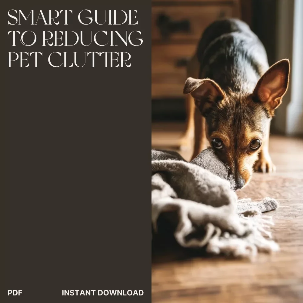 A Smart Guide to Reducing Pet Clutter | Digital eBook on How to Reduce Clutter from Pet Items | Minimalist Pet Parent Organization Guide