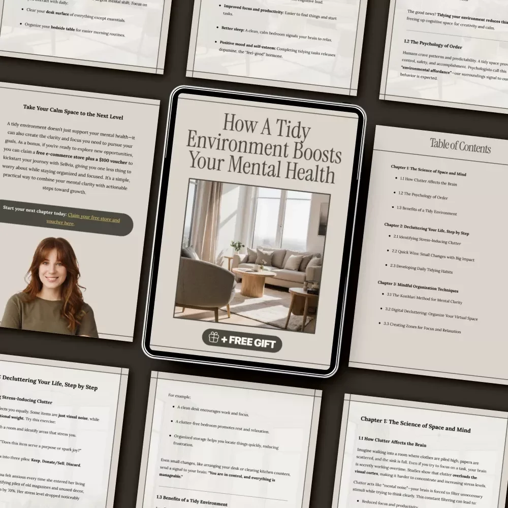 How a Tidy Environment Boosts Your Mental Health | Digital Download Guide, eBook & Checklist for Decluttering, Mindfulness, and Mental Wellness