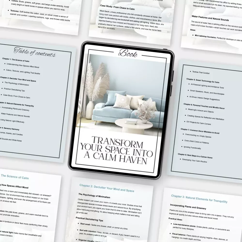Transform Your Space into a Calm Haven | Digital eBook for Home Serenity | Tips for Decor to Create Calm, Mindful Living & Minimalist Peace