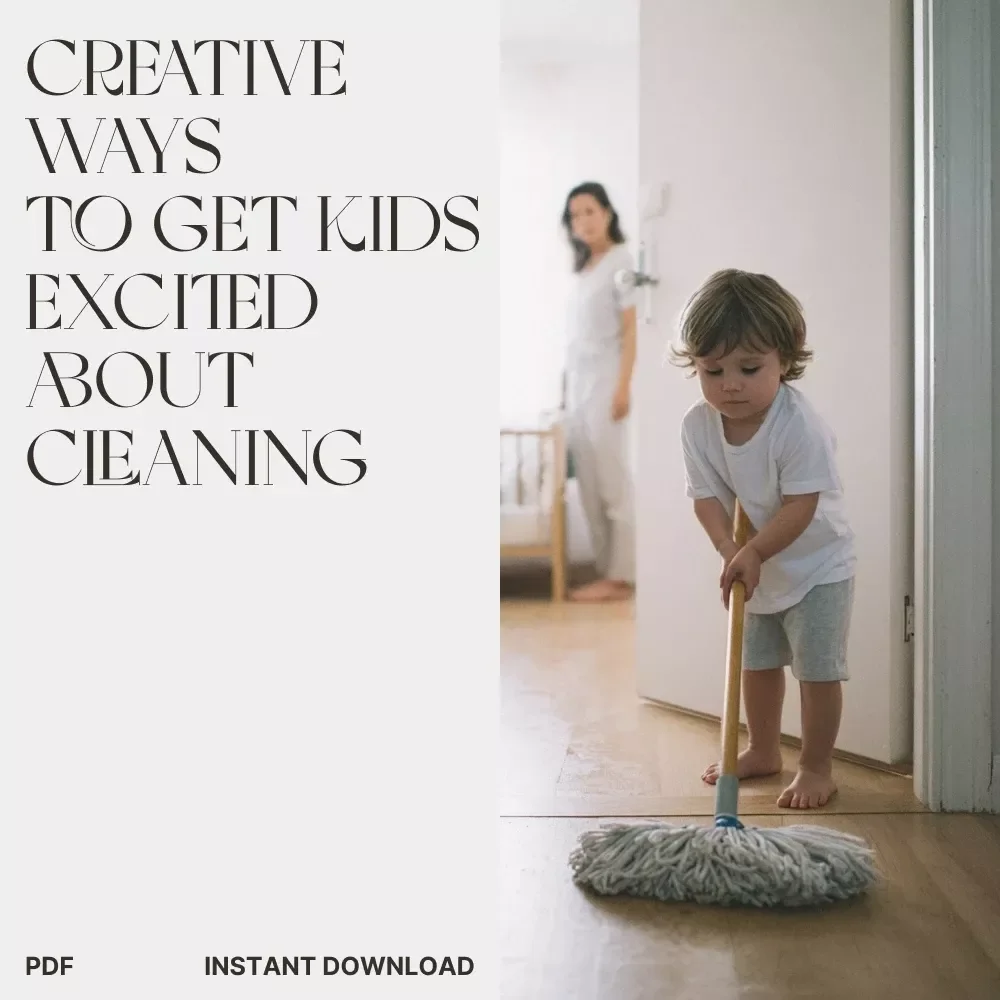 Creative Ways to Get Kids Excited About Cleaning | Fun Family Ebook for Parents | Best Way to Involve Children in Cleaning | Digital Download Guide for Positive Habits