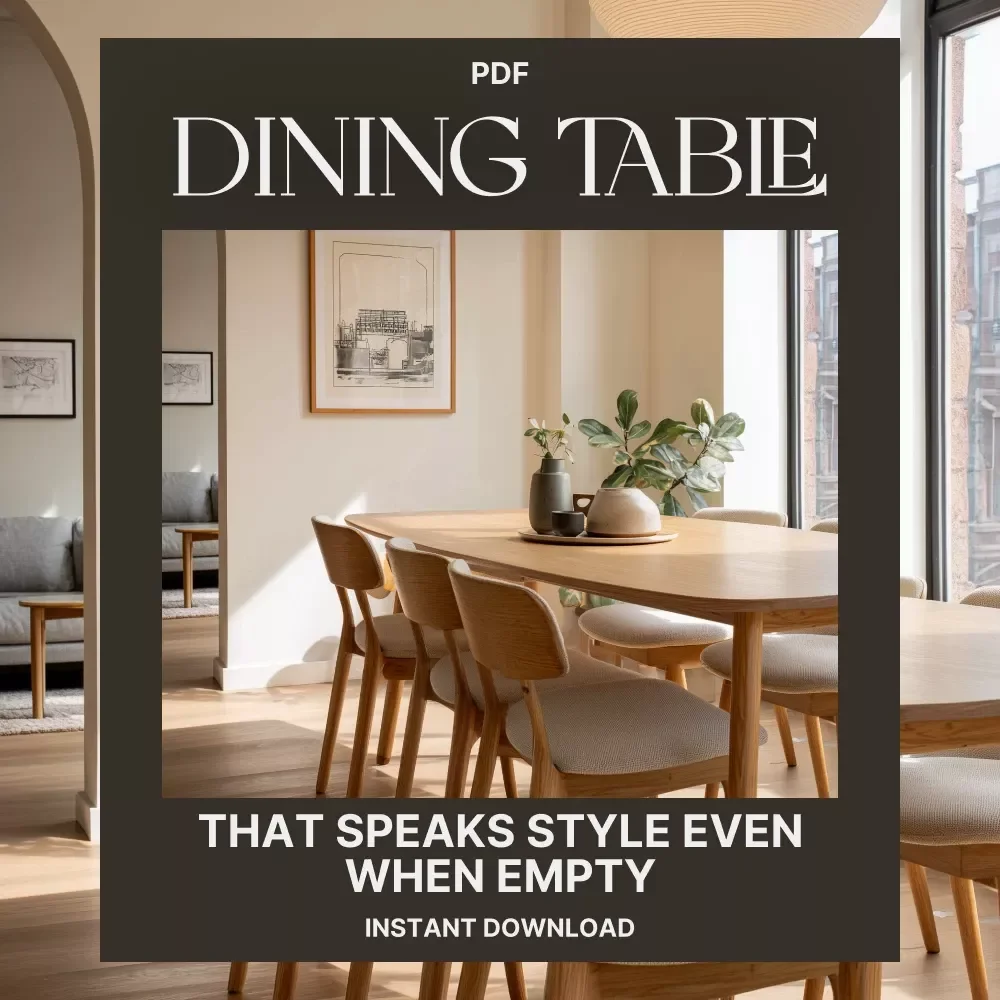 A Dining Table That Speaks Style Even When Empty | Digital Guide on How to Style a Dining Table When Not in Use | Home Decor Styling eBook for Effortless Everyday and Seasonal Looks