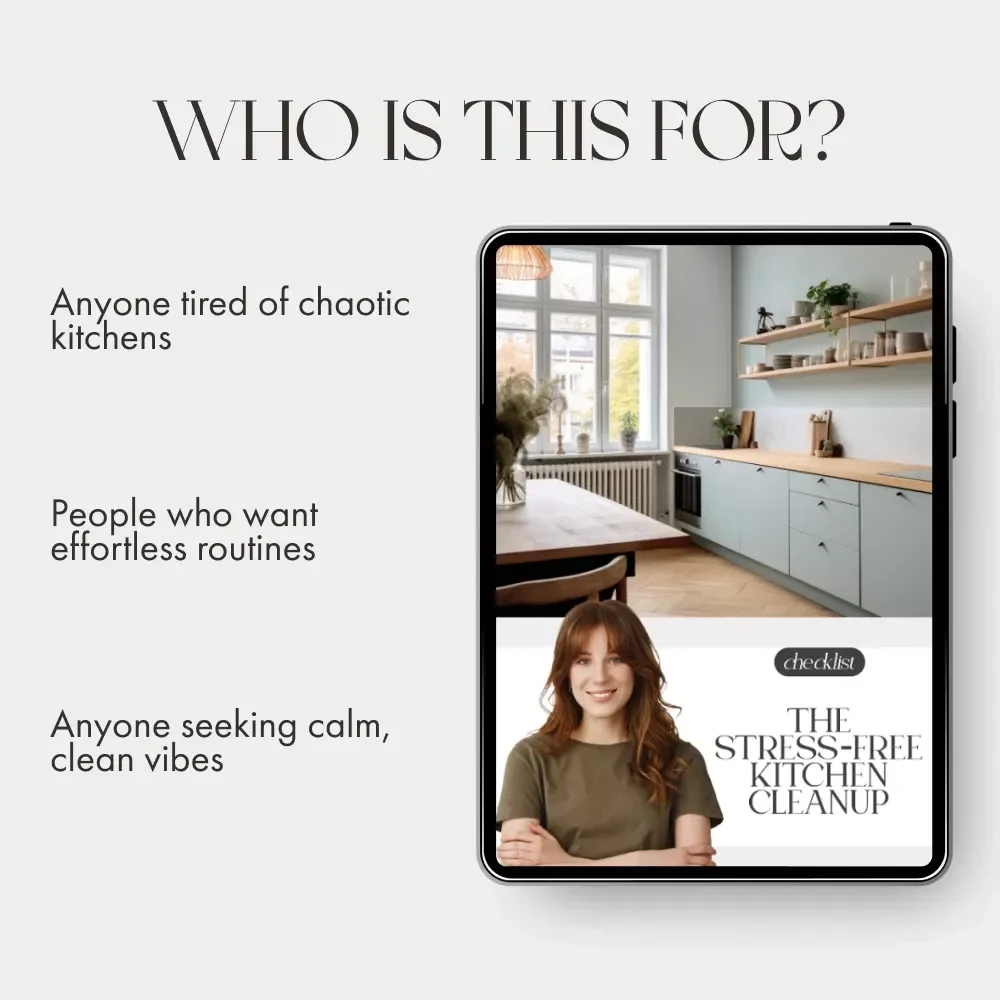 The Stress-Free Kitchen Cleanup Checklist | Digital Download | Easy Step-by-Step Guide for What to Do When Kitchen Is Messy