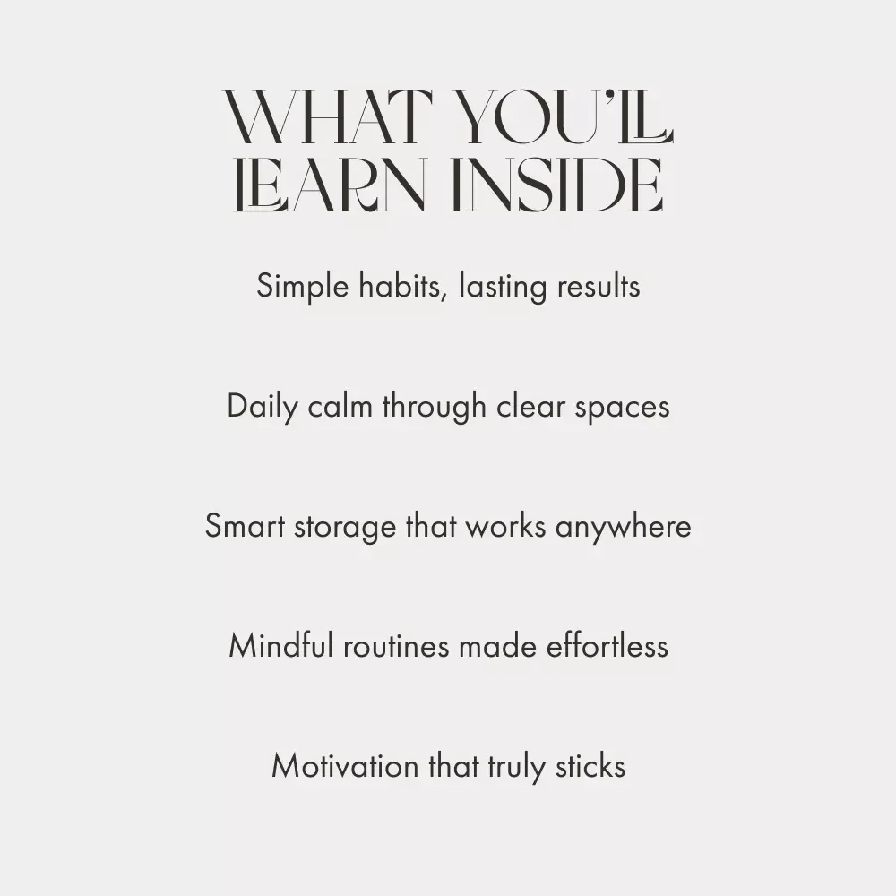 Clear Spaces Clear Mind – A Practical Guide on How to Maintain Clutter Free Surfaces | Minimalist Home Ebook | Decluttering Routine & Mindful Living Digital Download