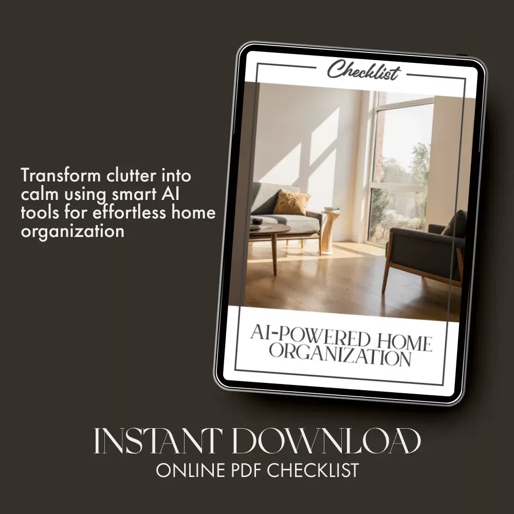 AI-Powered Home Organization Checklist | Digital Download | How to Use AI to Plan Home Organization | Smart Home Decluttering Guide