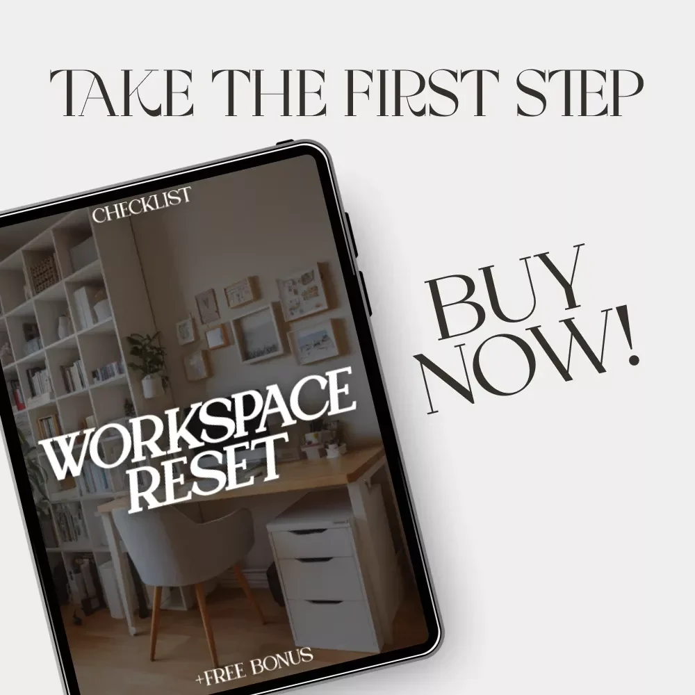 Workspace Reset Checklist | Printable Office Organization Guide | Digital Download for Decluttering, Productivity, and Focus